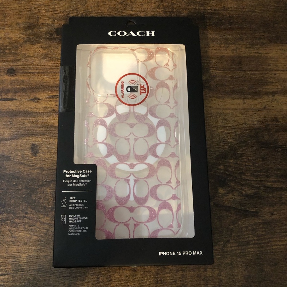 Coach Signature Pink iPhone 15 Pro‎ Max Case